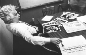 Howard Finberg reviewing photos at The Arizona Republic in February 1988